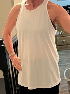 Zella White Scoop Neck Athletic Tank Top